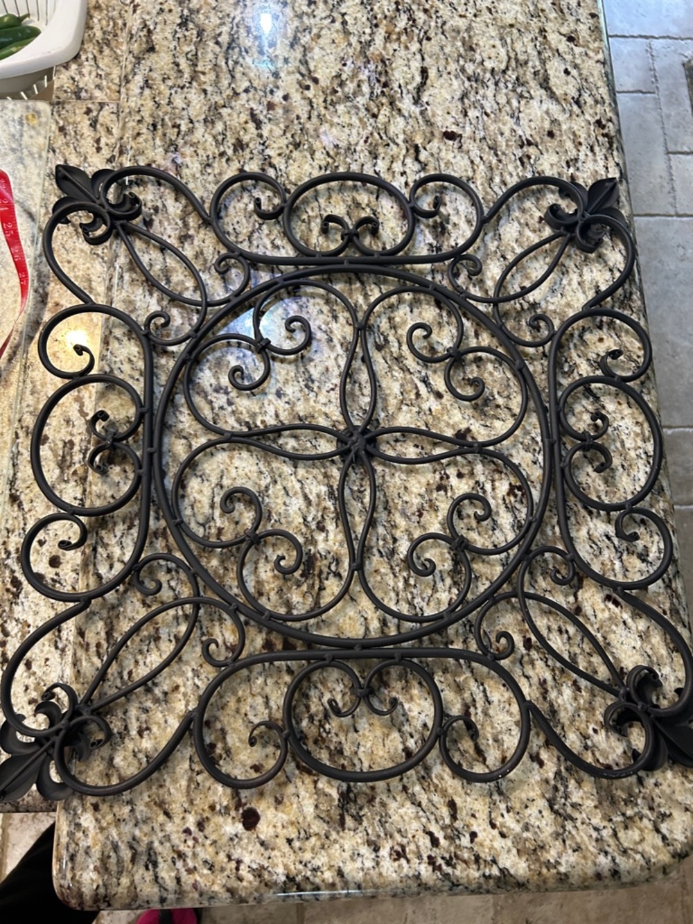 Hand Crafted Black Wrought Iron Wall Scroll Accent - Picture 9 of 9